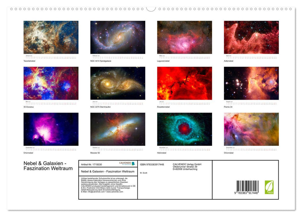 Nebel & Galaxien - Faszination Weltraum (CALVENDO Premium Wandkalender 2025)