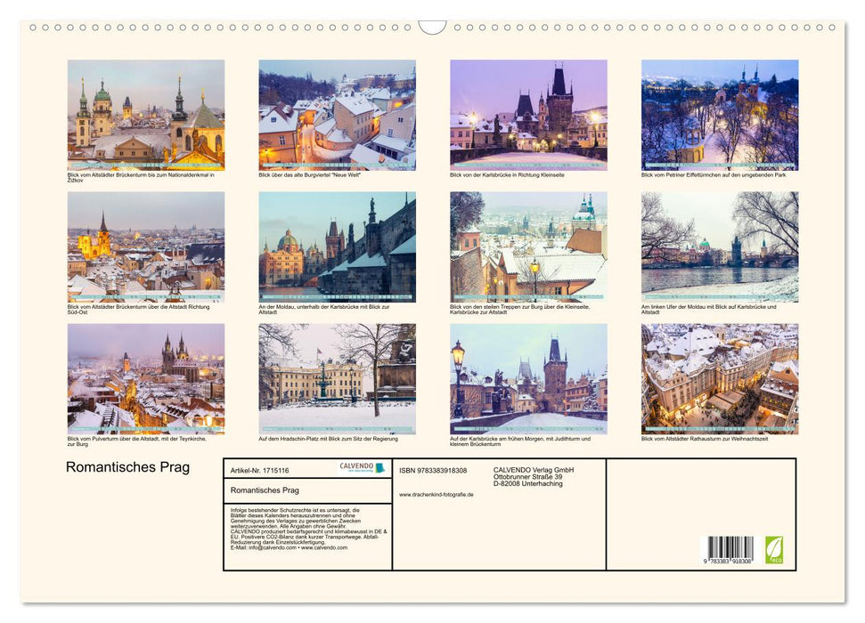 Romantisches Prag (CALVENDO Wandkalender 2025)