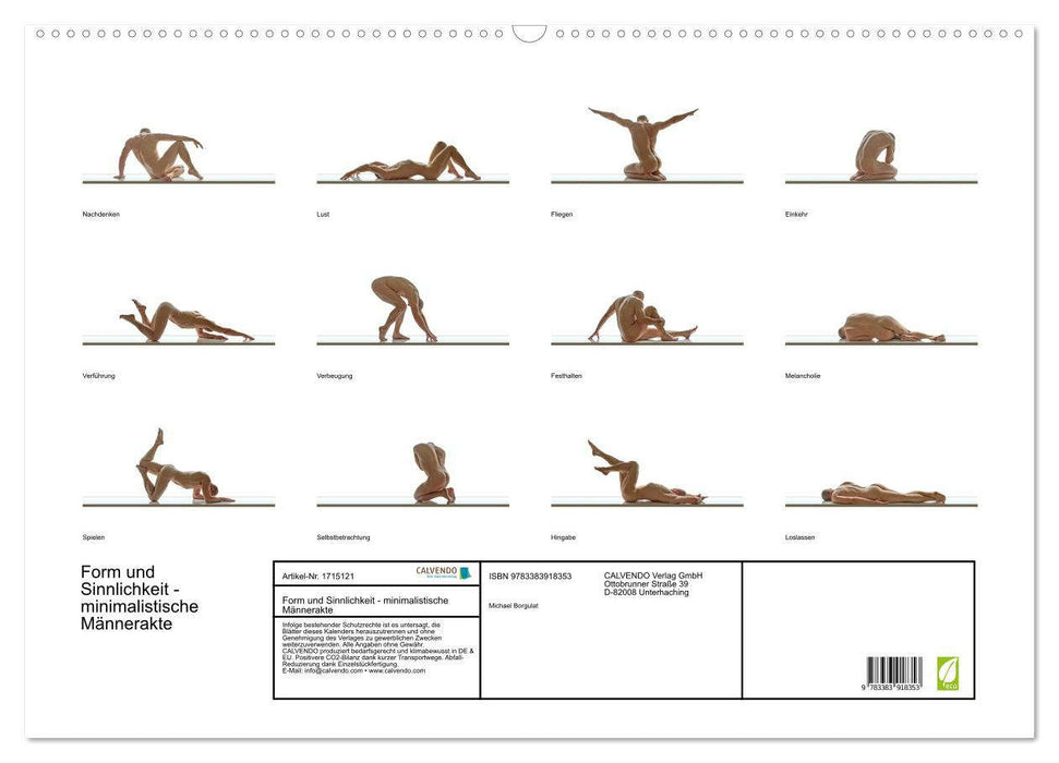 Form und Sinnlichkeit - minimalistische Männerakte (CALVENDO Wandkalender 2025)