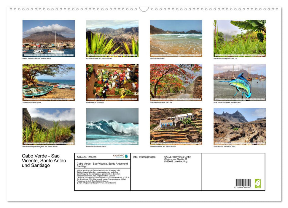 Cabo Verde - Sao Vicente, Santo Antao und Santiago (CALVENDO Wandkalender 2025)