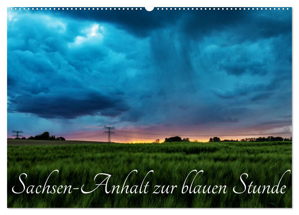 Sachsen-Anhalt zur blauen Stunde (CALVENDO Wandkalender 2025)