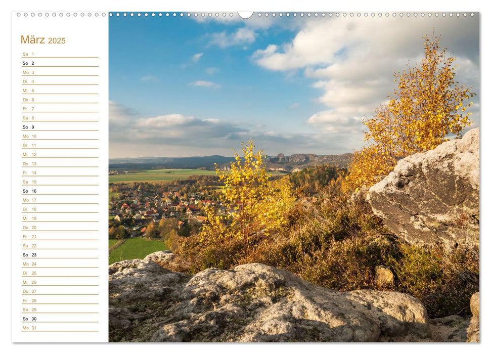 Ein goldenes Jahr - Elbsandstein (CALVENDO Wandkalender 2025)