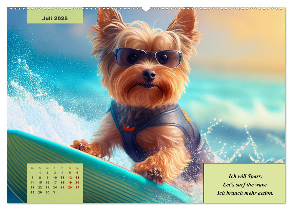 Der humoristische Yorkshire Terrier Kalender (CALVENDO Premium Wandkalender 2025)