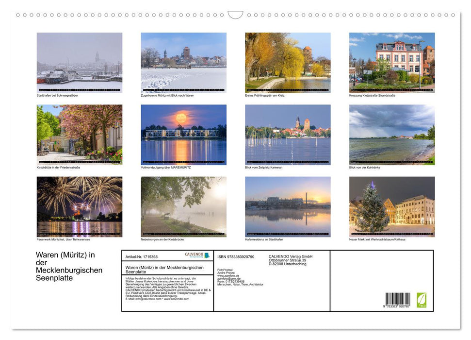 Waren (Müritz) in der Mecklenburgischen Seenplatte (CALVENDO Wandkalender 2025)