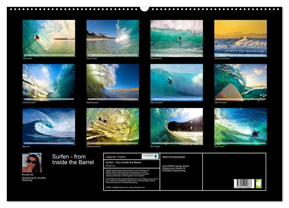 Surfen - from Inside the Barrel (CALVENDO Wandkalender 2025)