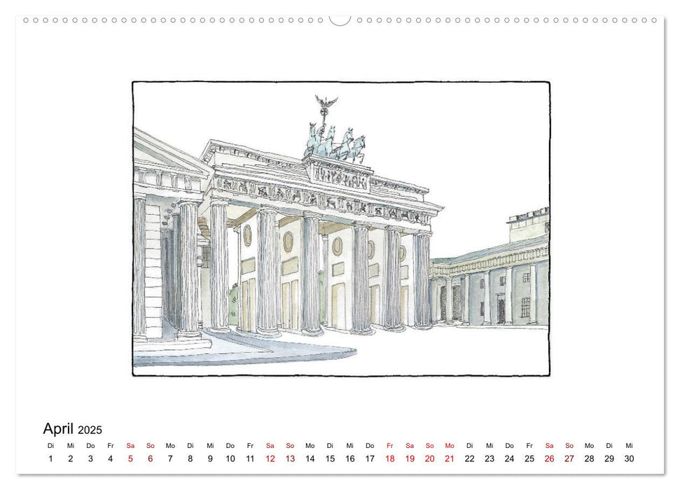 Berlin - in Tinte und Aquarell (CALVENDO Wandkalender 2025)