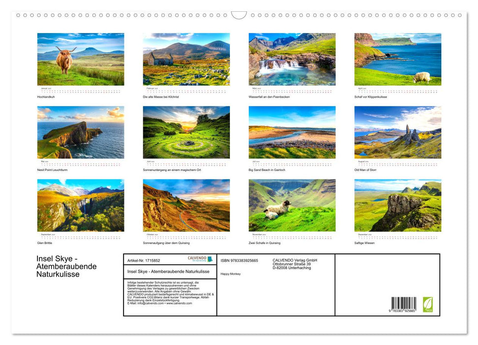 Insel Skye - Atemberaubende Naturkulisse (CALVENDO Wandkalender 2025)