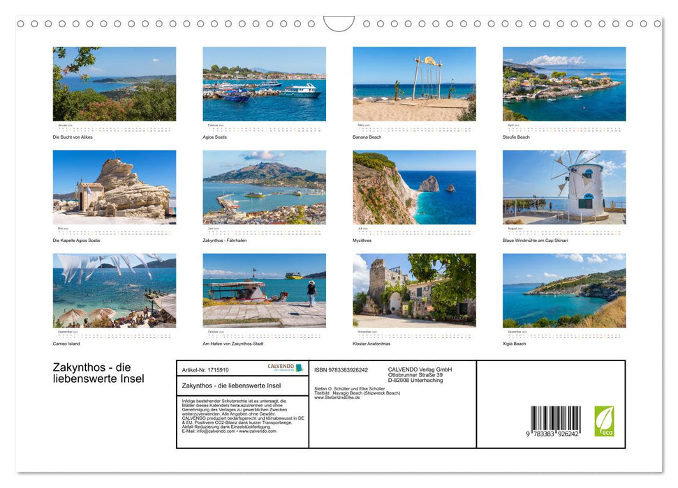 Zakynthos - die liebenswerte Insel (CALVENDO Wandkalender 2025)