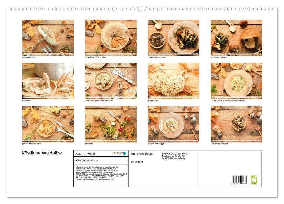 Köstliche Waldpilze (CALVENDO Wandkalender 2025)