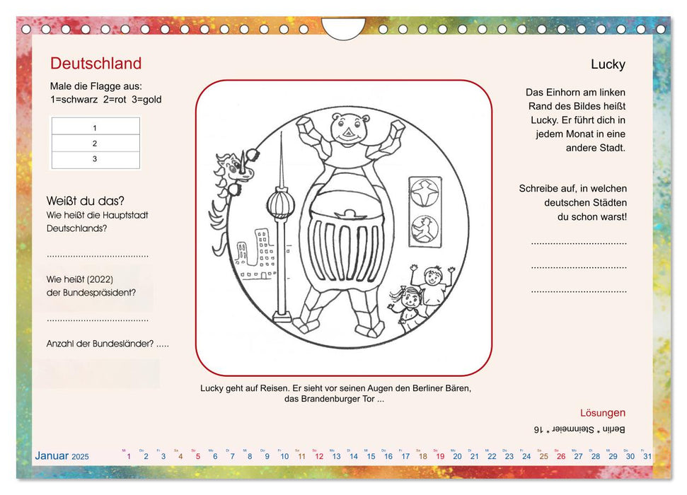 Mit Lucky quer durch Europa (CALVENDO Wandkalender 2025)