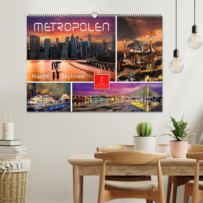 Metropolen - Nacht Skylines (CALVENDO Wandkalender 2025)