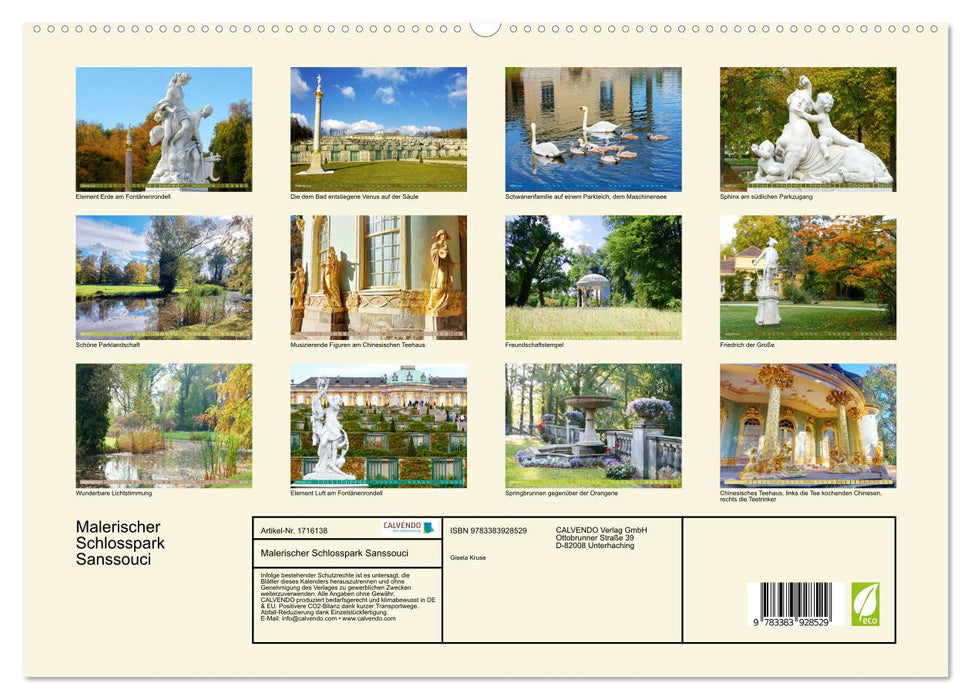 Malerischer Schlosspark Sanssouci (CALVENDO Premium Wandkalender 2025)