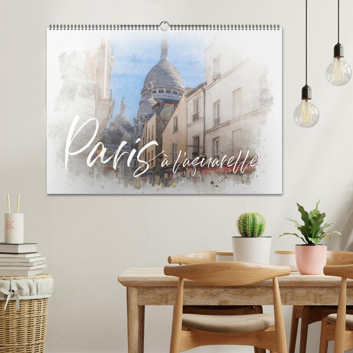 Paris à l'aquarelle (CALVENDO Wandkalender 2025)