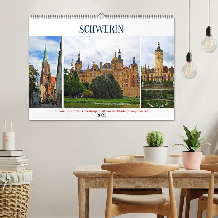 SCHWERIN, die wunderschöne Landeshauptstadt von Mecklenburg-Vorpommern (CALVENDO Wandkalender 2025)