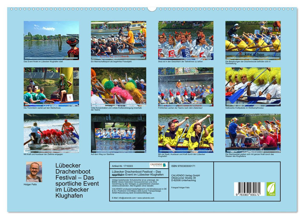 Lübecker Drachenboot Festival – Das sportliche Event im Lübecker Klughafen (CALVENDO Premium Wandkalender 2025)