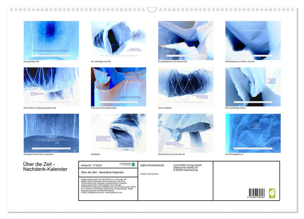 Über die Zeit - Nachdenk-Kalender (CALVENDO Wandkalender 2025)