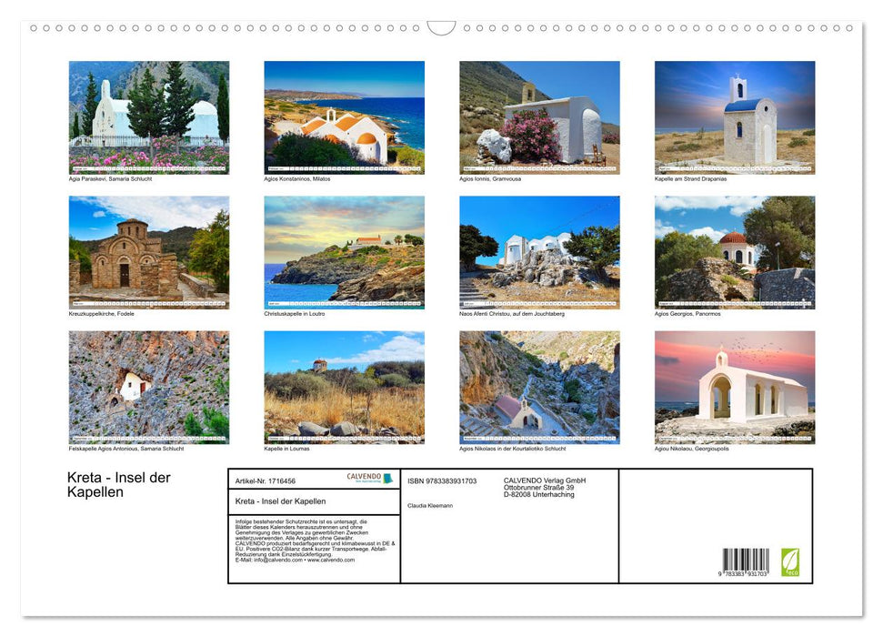 Kreta - Insel der Kapellen (CALVENDO Wandkalender 2025)