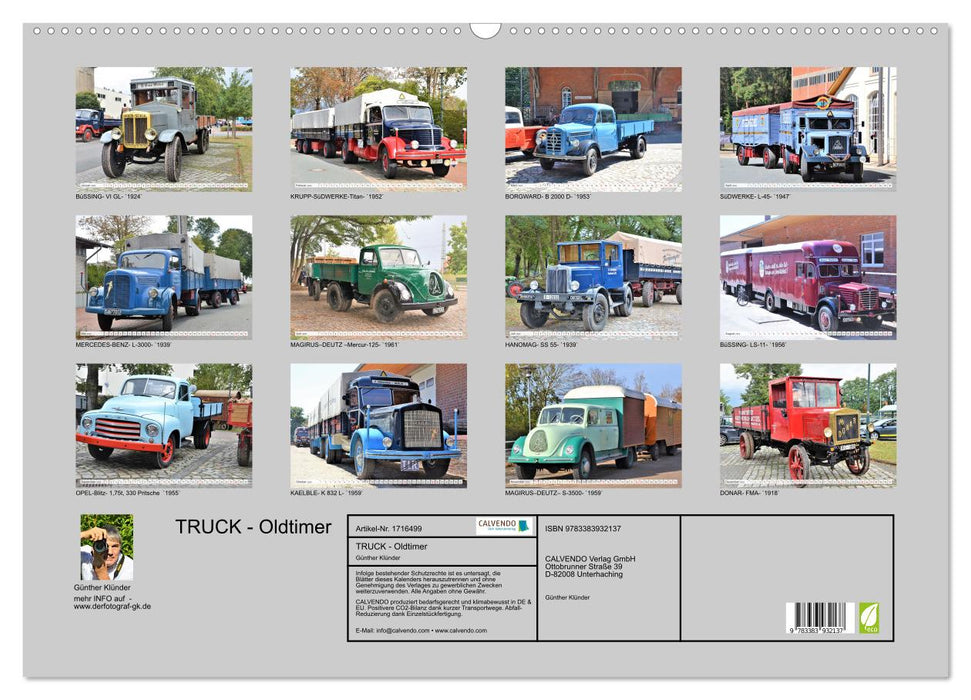 TRUCK - Oldtimer (CALVENDO Wandkalender 2025)