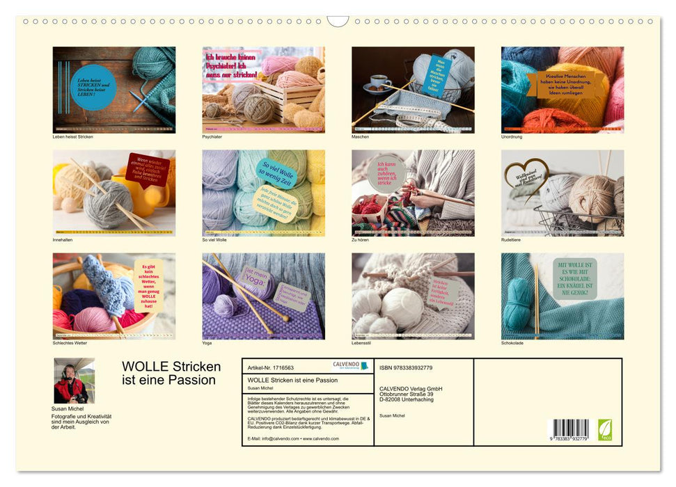 WOLLE Stricken ist eine Passion (CALVENDO Wandkalender 2025)