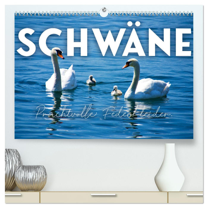 Schwäne - Prachtvolle Federkleider. (CALVENDO Premium Wandkalender 2025)