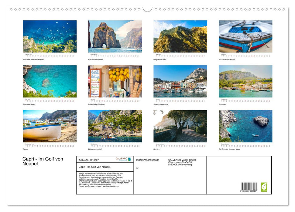 Capri - Im Golf von Neapel. (CALVENDO Wandkalender 2025)