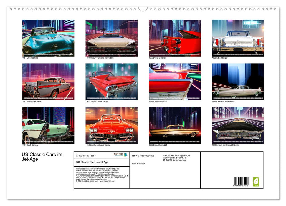 US Classic Cars im Jet-Age (CALVENDO Wandkalender 2025)