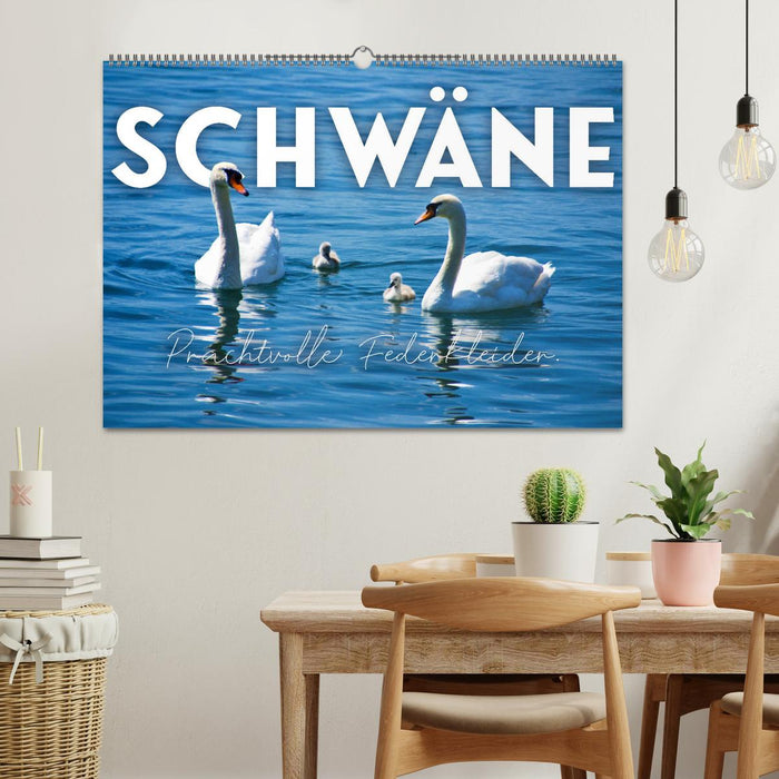 Schwäne - Prachtvolle Federkleider. (CALVENDO Wandkalender 2025)