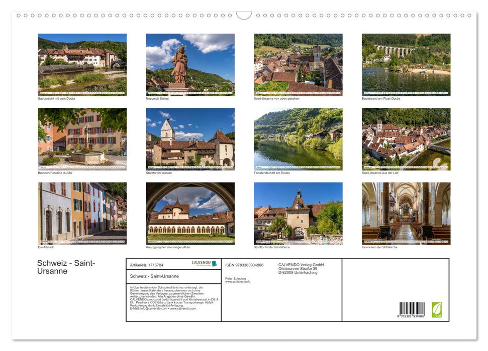 Schweiz - Saint-Ursanne (CALVENDO Wandkalender 2025)