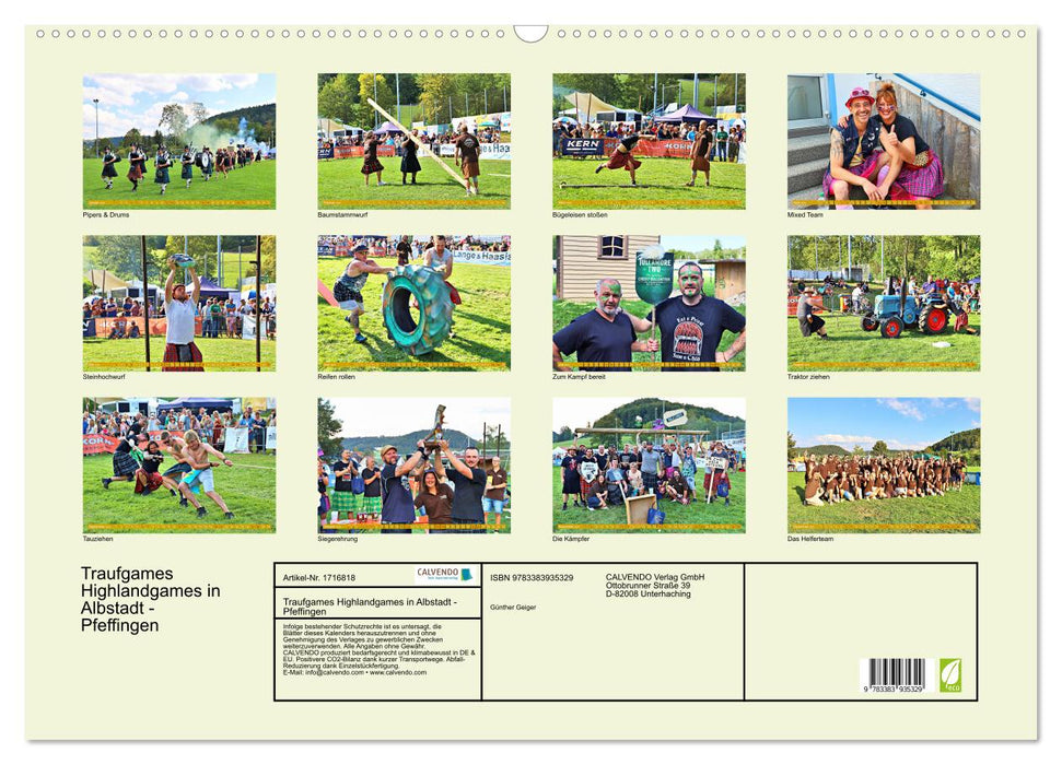 Traufgames Highlandgames in Albstadt - Pfeffingen (CALVENDO Wandkalender 2025)