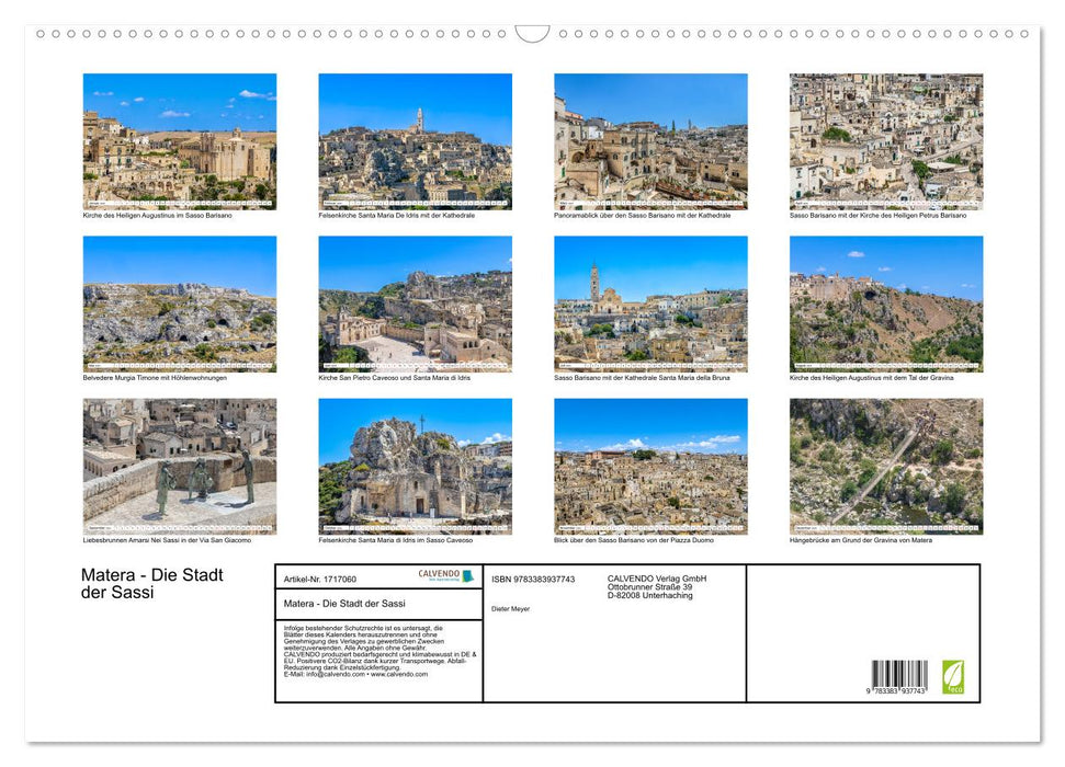 Matera - Die Stadt der Sassi (CALVENDO Wandkalender 2025)