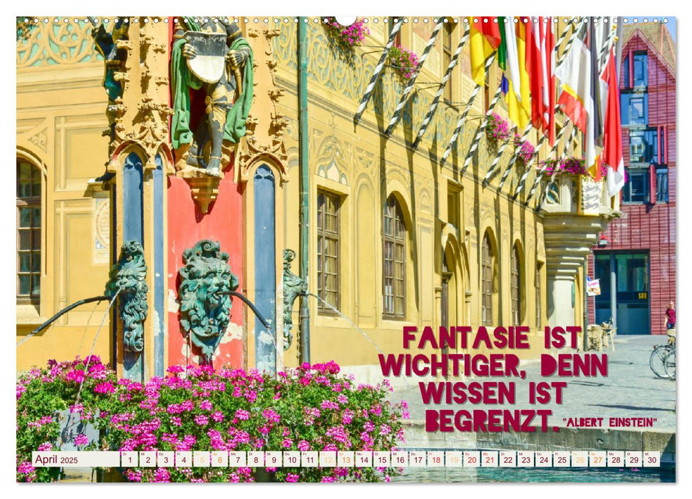 Ulmer Ansichten mit Zitaten von Albert Einstein (CALVENDO Wandkalender 2025)