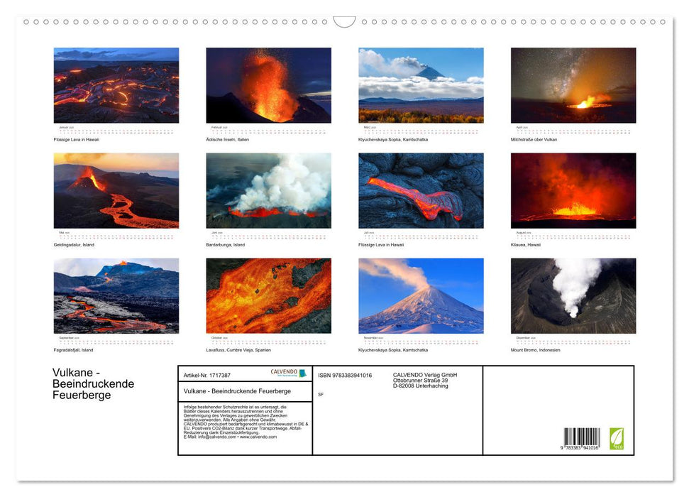 Vulkane - Beeindruckende Feuerberge (CALVENDO Wandkalender 2025)