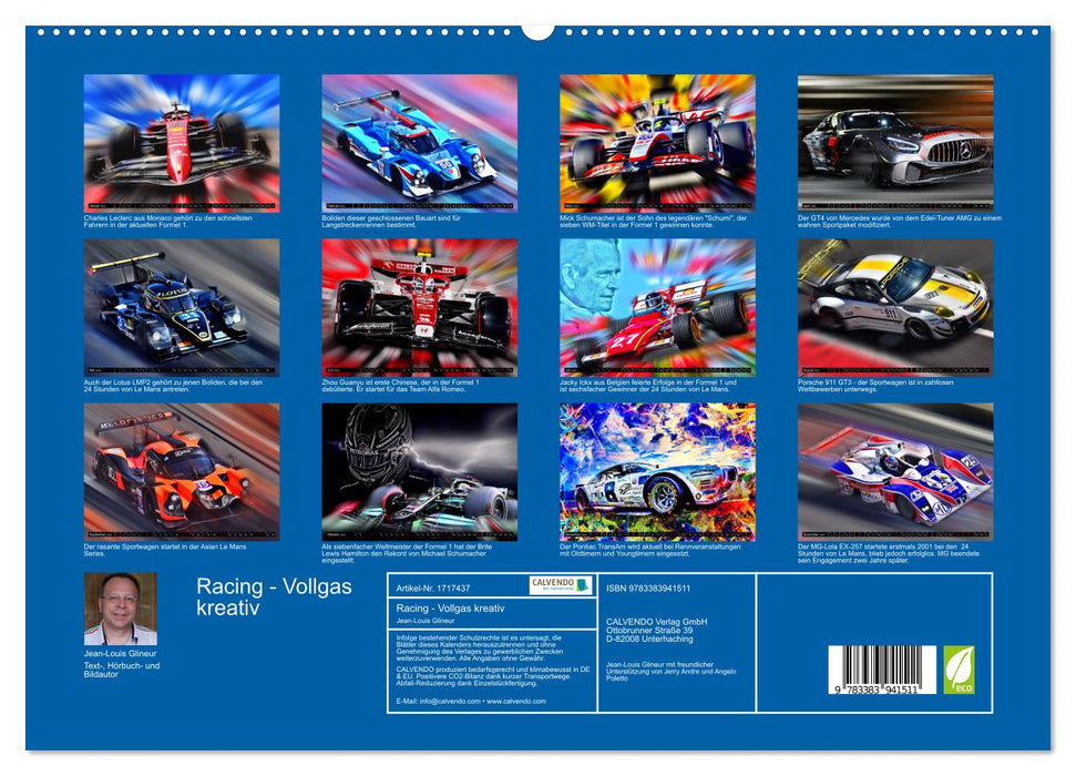 Racing - Vollgas kreativ (CALVENDO Premium Wandkalender 2025)