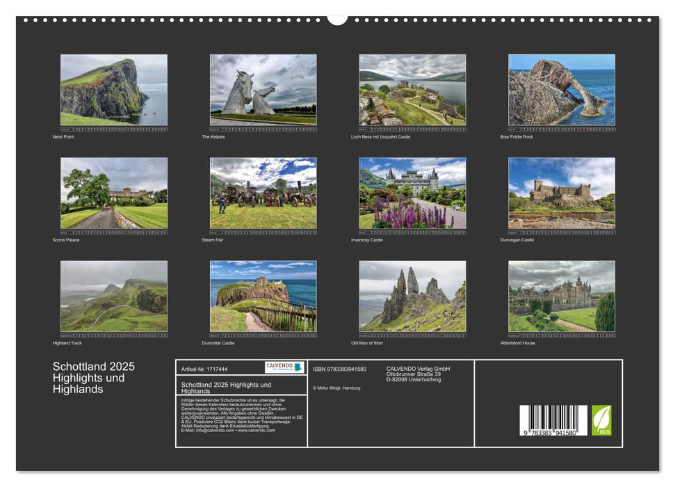 Schottland 2025 Highlights und Highlands (CALVENDO Premium Wandkalender 2025)