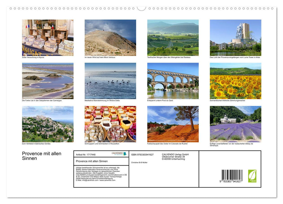 Provence mit allen Sinnen (CALVENDO Premium Wandkalender 2025)