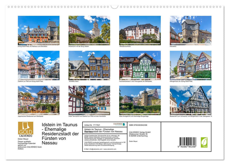 Idstein im Taunus - Ehemalige Residenzstadt der Fürsten von Nassau (CALVENDO Premium Wandkalender 2025)