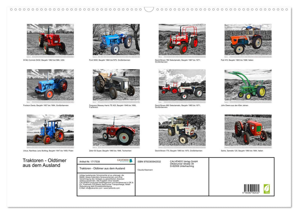 Traktoren - Oldtimer aus dem Ausland (CALVENDO Wandkalender 2025)