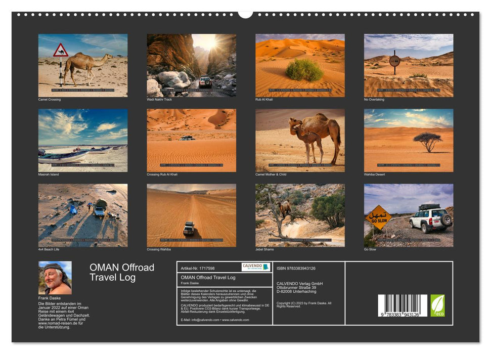 OMAN Offroad Travel Log (CALVENDO Premium Wandkalender 2025)