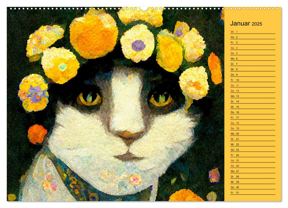 Katzensprung in den Jugendstil (CALVENDO Premium Wandkalender 2025)