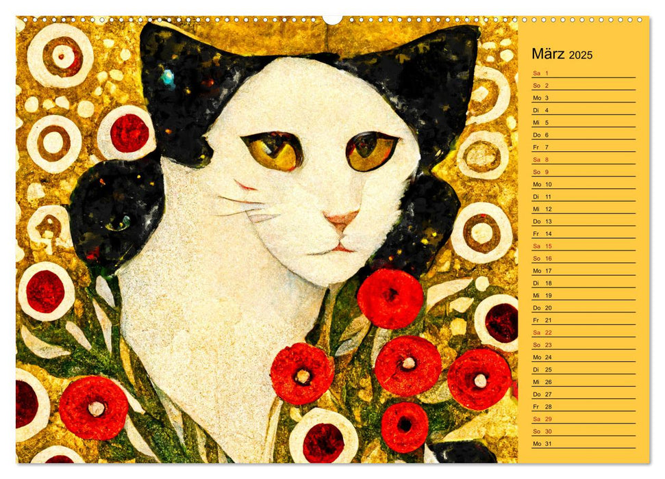 Katzensprung in den Jugendstil (CALVENDO Premium Wandkalender 2025)