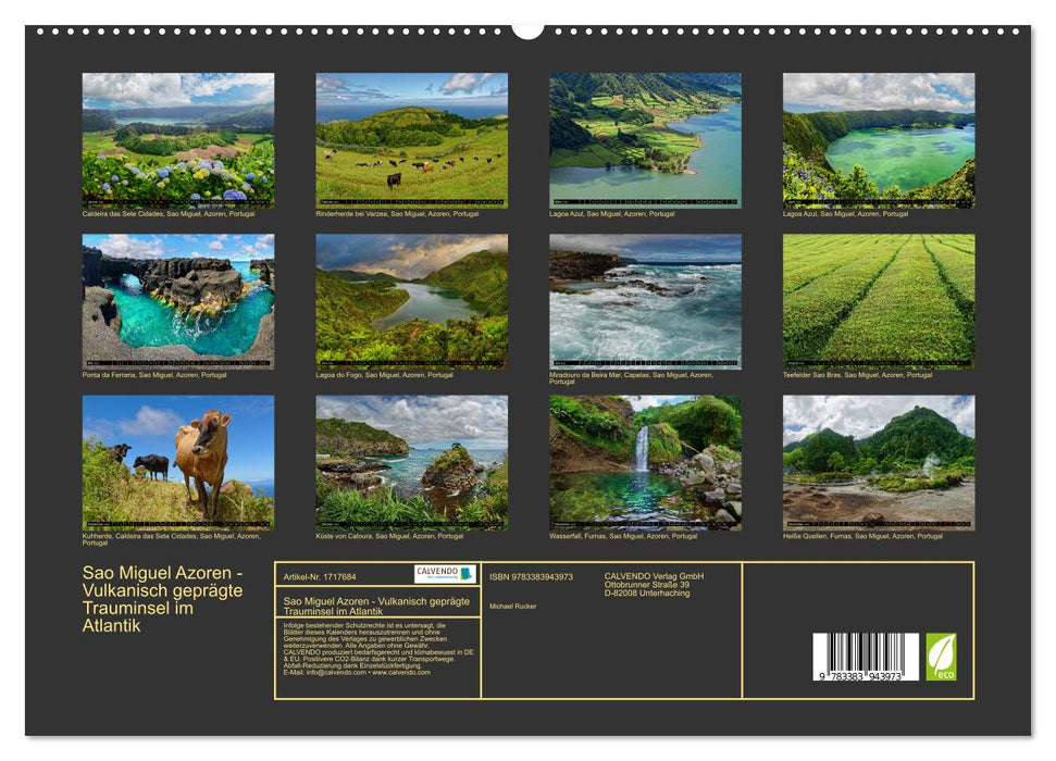 Sao Miguel Azoren - Vulkanisch geprägte Trauminsel im Atlantik (CALVENDO Premium Wandkalender 2025)