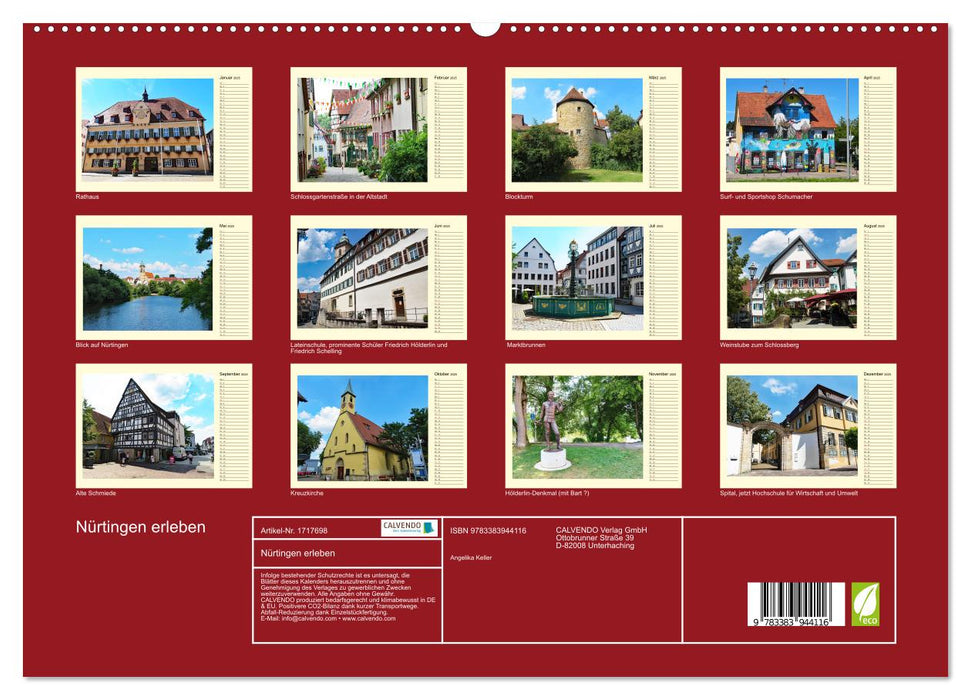 Nürtingen erleben (CALVENDO Premium Wandkalender 2025)