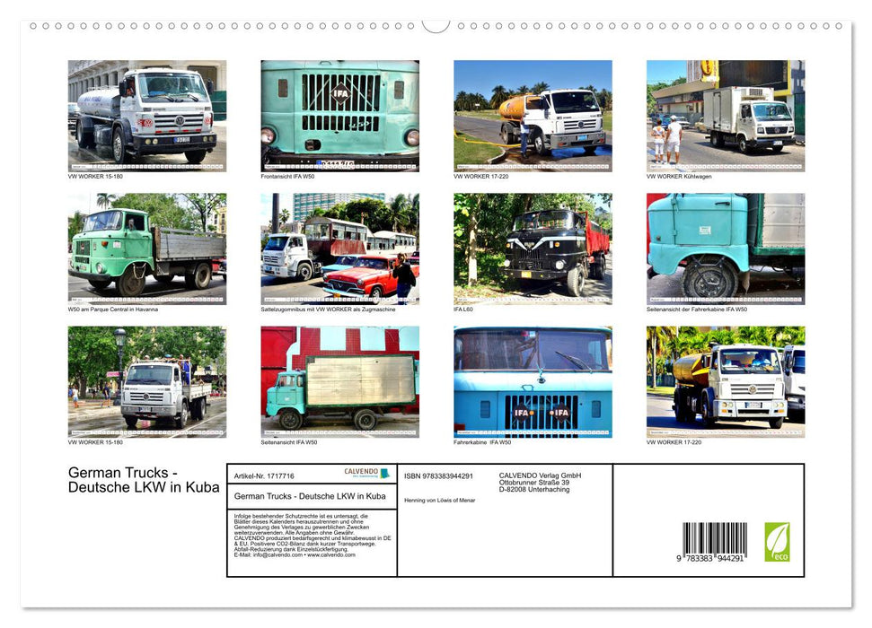 German Trucks - Deutsche LKW in Kuba (CALVENDO Premium Wandkalender 2025)