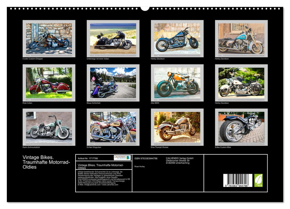 Vintage Bikes. Traumhafte Motorrad-Oldies (CALVENDO Premium Wandkalender 2025)