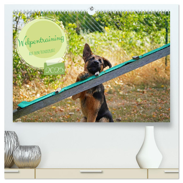 Welpentraining auf dem Hundeplatz (CALVENDO Premium Wandkalender 2025)