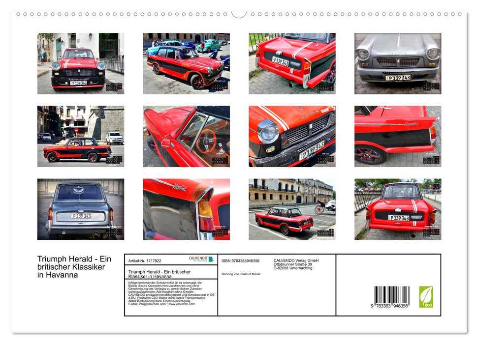 Triumph Herald - Ein britischer Klassiker in Havanna (CALVENDO Premium Wandkalender 2025)