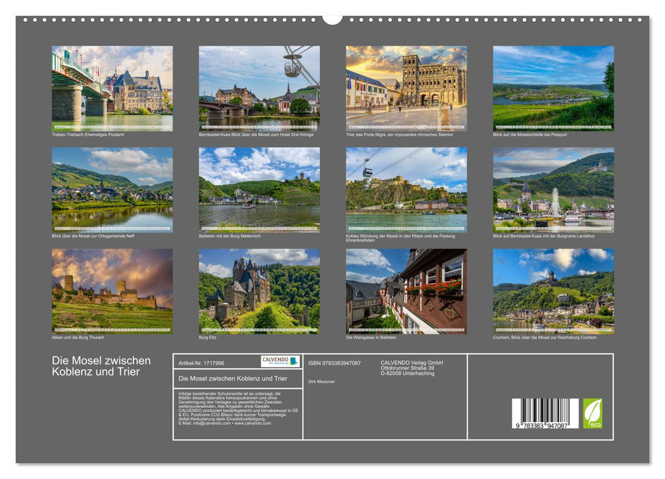 Die Mosel zwischen Koblenz und Trier (CALVENDO Premium Wandkalender 2025)