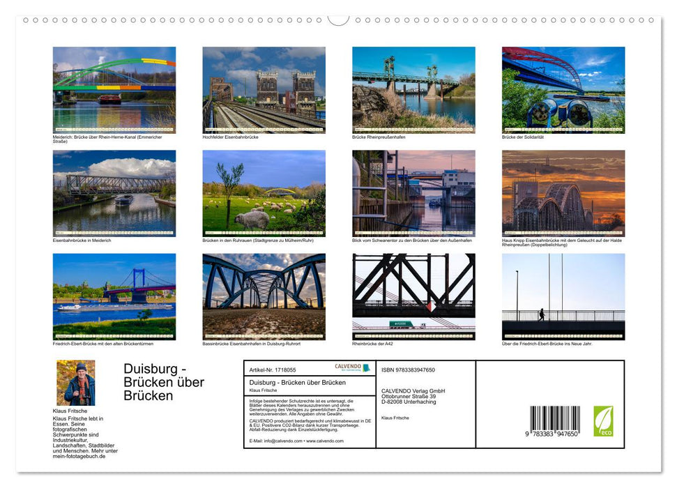 Duisburg - Brücken über Brücken (CALVENDO Premium Wandkalender 2025)