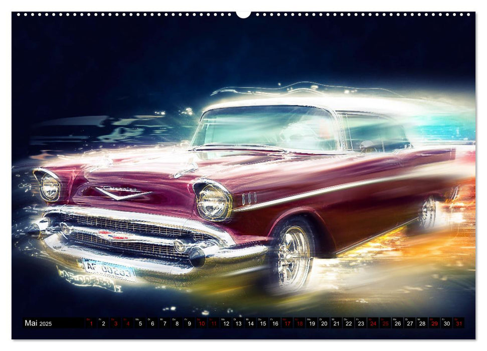 US Muscle Cars Legendäre Amerikanische Traumwagen (CALVENDO Premium Wandkalender 2025)