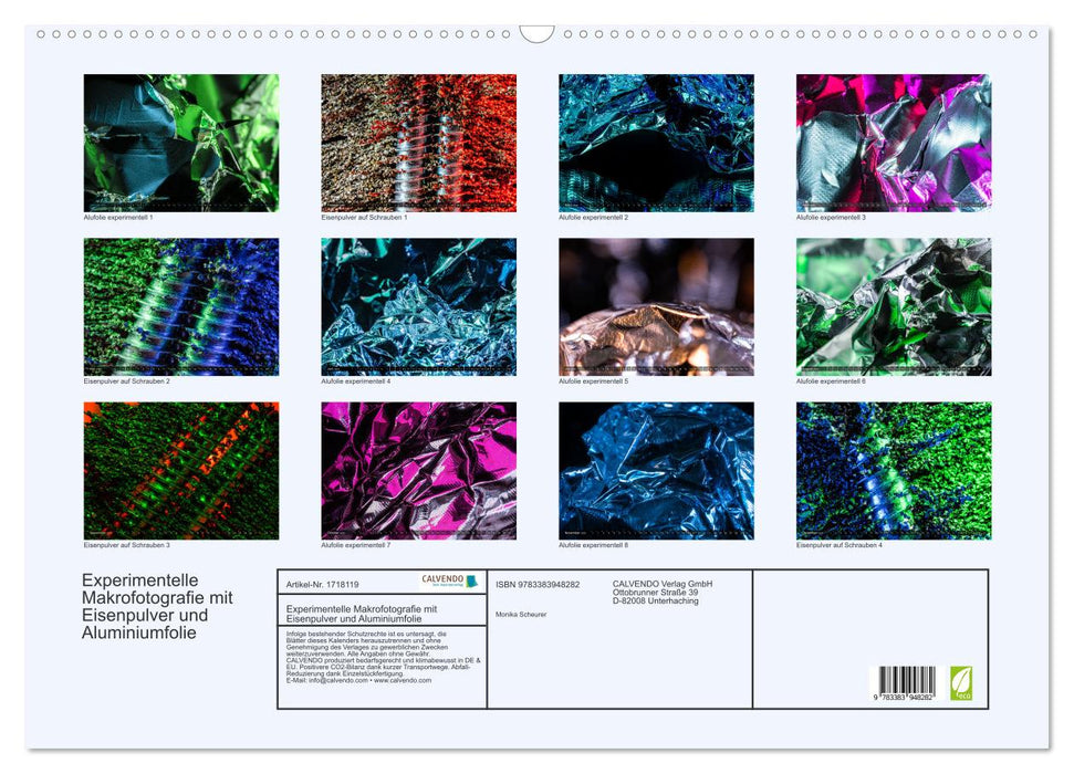 Experimentelle Makrofotografie mit Eisenpulver und Aluminiumfolie (CALVENDO Wandkalender 2025)